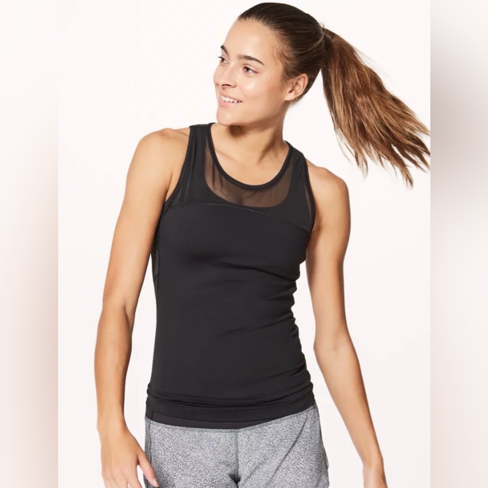 Lululemon Black Mesh Racerback Tank Size 4